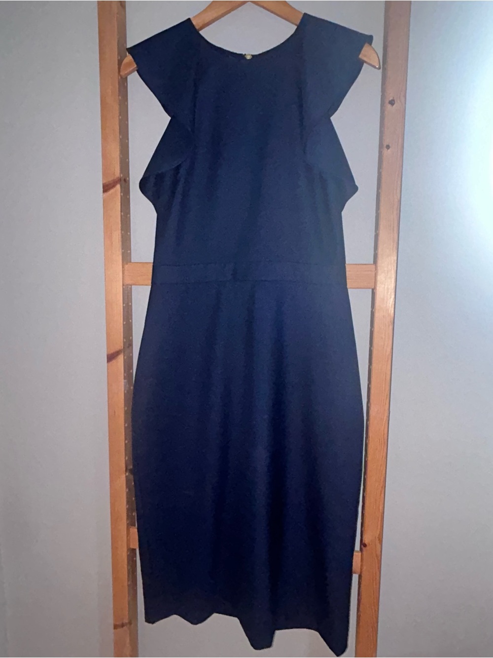 J. Crew Navy Flutter-Sleeve Midi Sheath Dress Size 2T 2 Tall